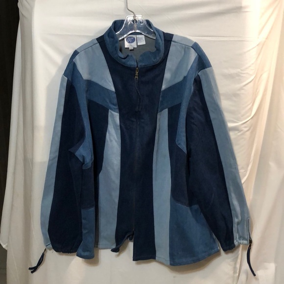DG2 Diane Gilman Plus Size 2X Patchwork Denim Jacket - Picture 1 of 6